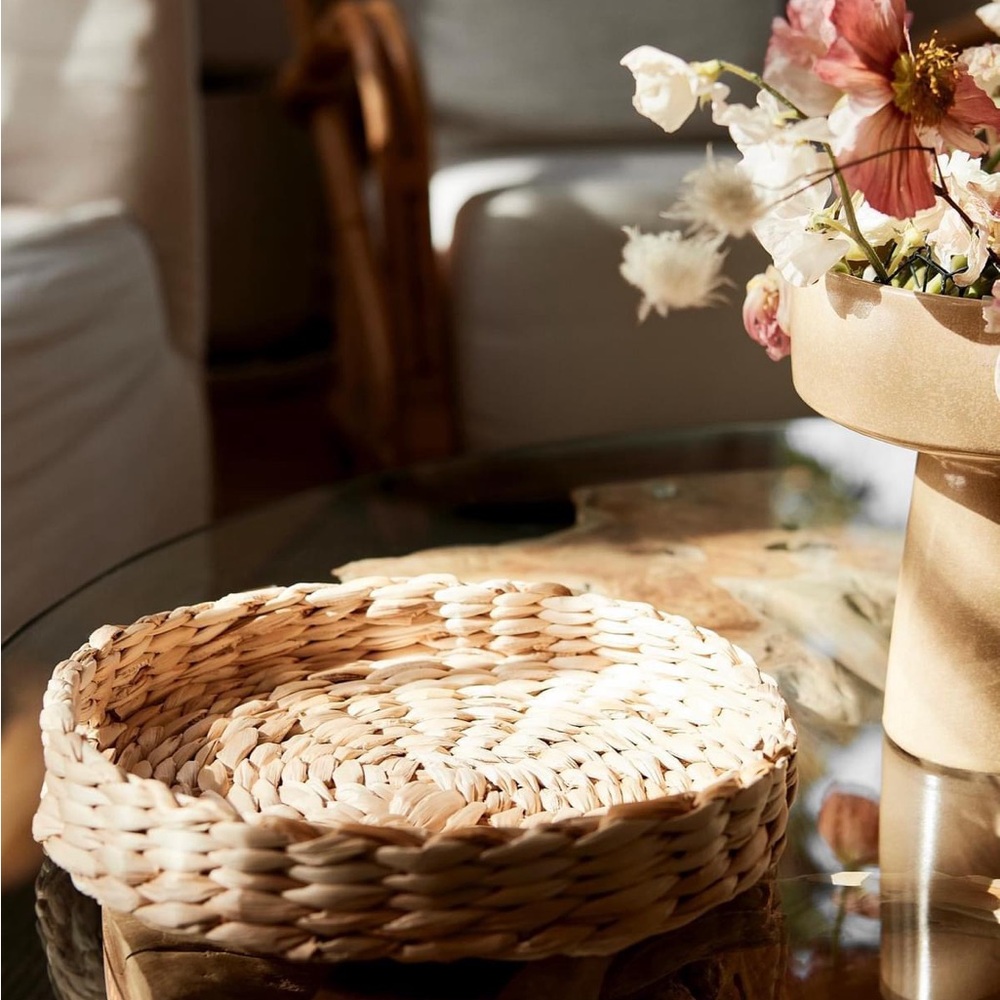 NEW Qrafted Qalara Natural Handwoven Tray